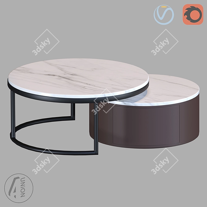 Modern Round Coffee Table - Multiple Sizes 3D model image 5