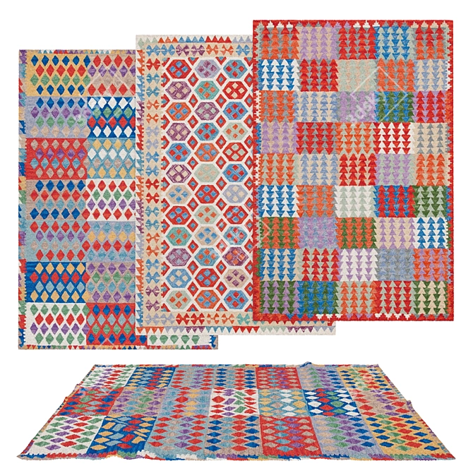 Versatile Set of 6 Rugs 3D model image 6