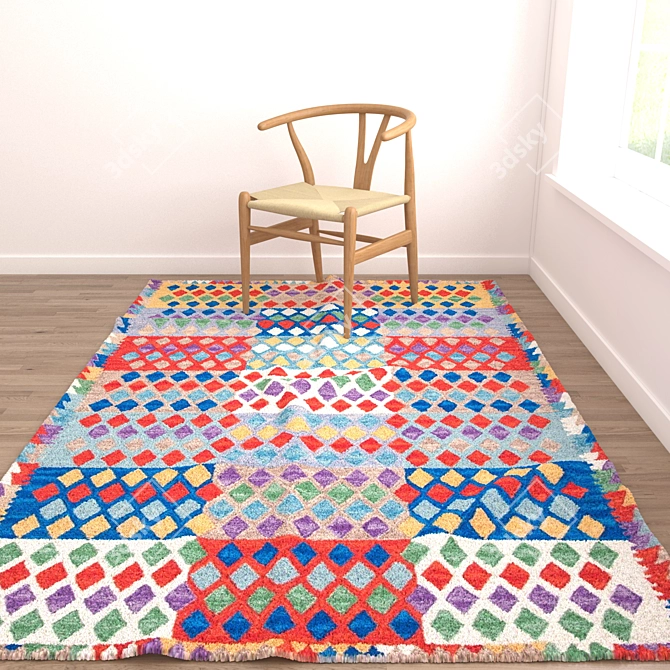 Versatile Set of 6 Rugs 3D model image 1