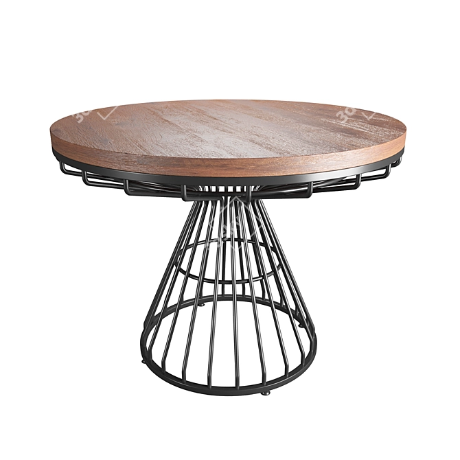 Industrial Loft Round Table 3D model image 1