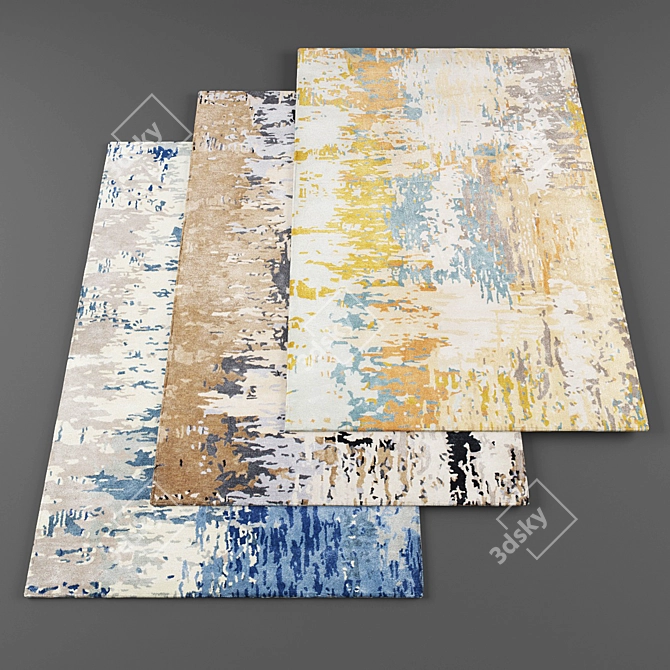 Contemporary Modern Rugs Set 3D model image 1