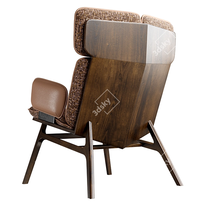 Elegant Oak Armchair: Collinet Poznan 3D model image 4