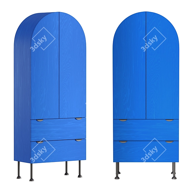 2LGStudio Blue Armoire Dresser - Stunning Storage Solution 3D model image 1