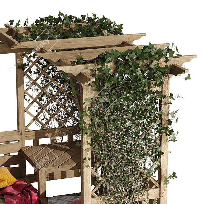 Elegant Outdoor Pergola Design 3D model image 4