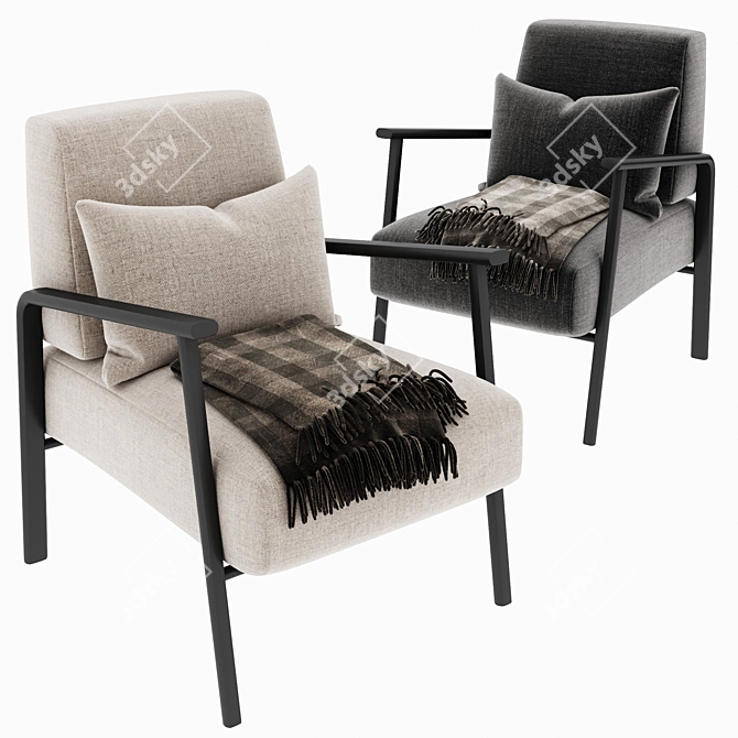 Modern Fabric Atkin Sofa 3D model image 3