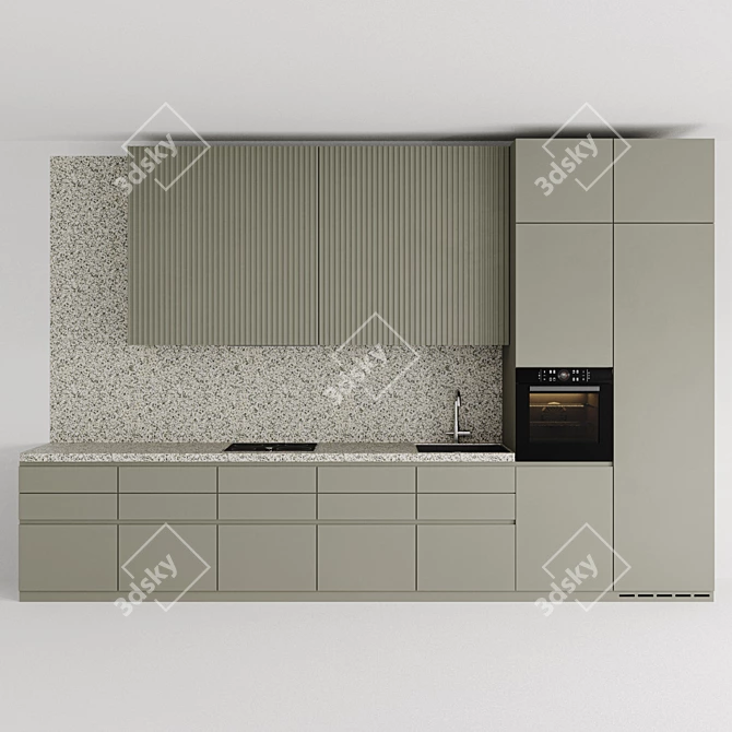 Sleek Modern Kitchen Design 3D model image 1