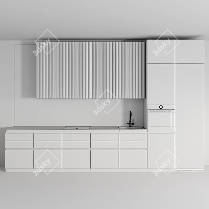 Sleek Modern Kitchen Design 3D model image 4