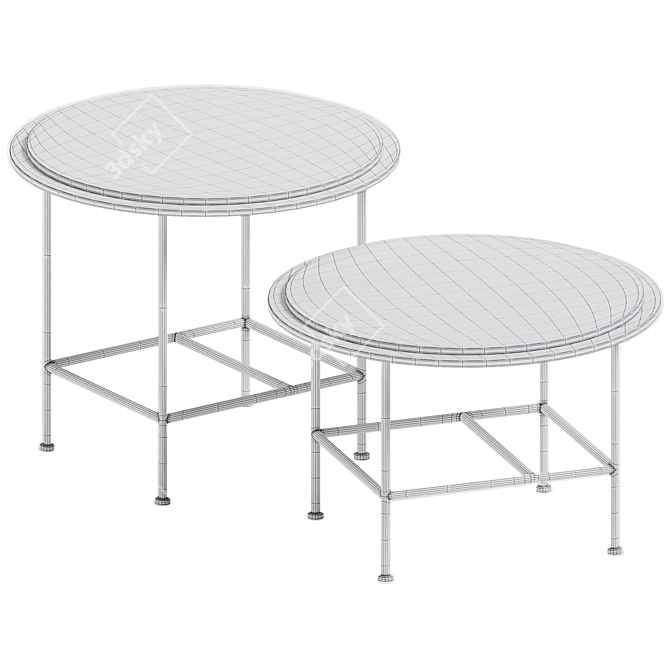 Stylish Orbit Side Table 3D model image 2