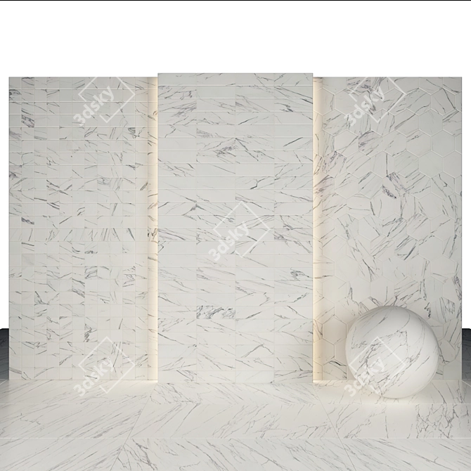 Tru Venatines Marble: Glossy Texture Maps | Various Sizes & Formats 3D model image 3