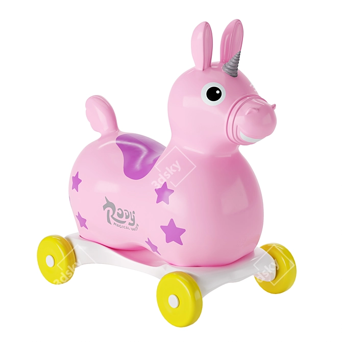 Title: Gymnic Rody Magical Unicorn - Pink & Speedy Base 3D model image 1