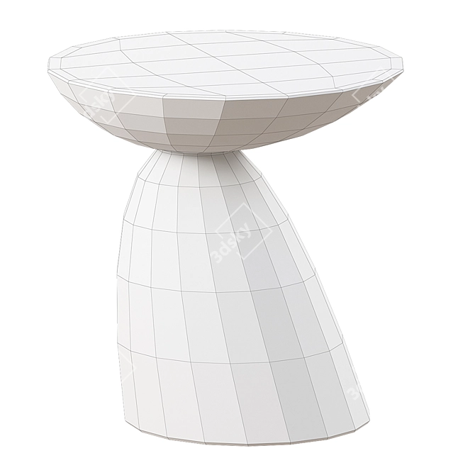 Sleek Black Oval End Table 3D model image 3