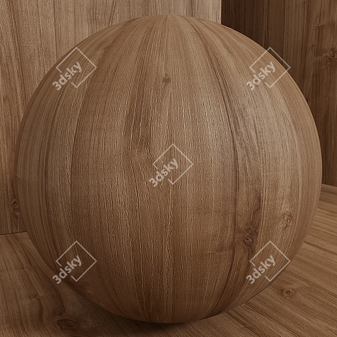 Seamless Elm Wood Set 118 3D model image 2