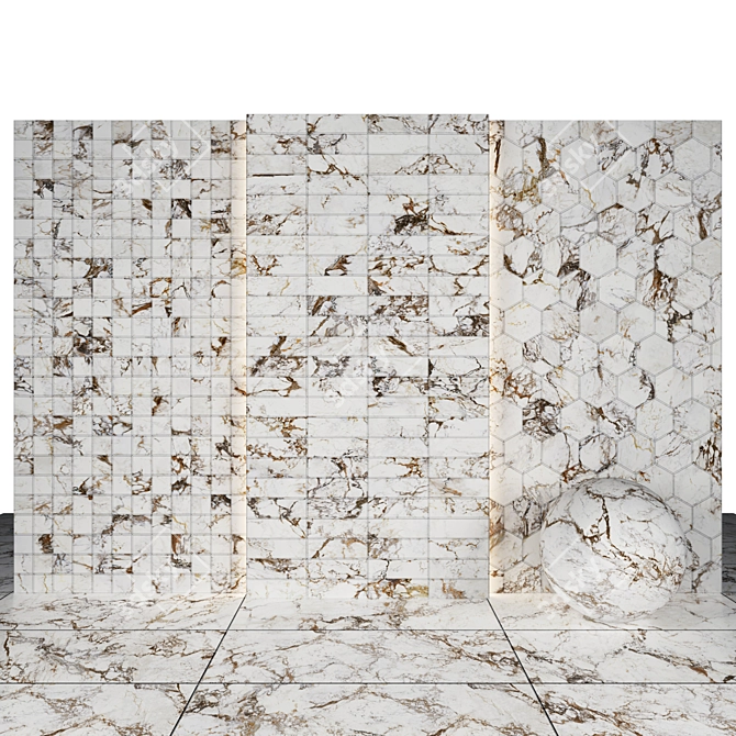 Tortona White Marble: Versatile High-Quality Tiles 3D model image 3