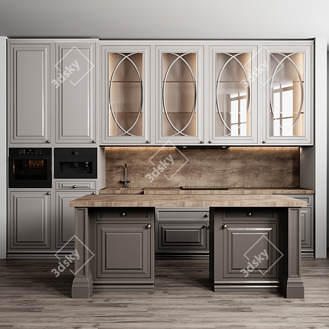 Modern Kitchen 3D Model 3D model image 3