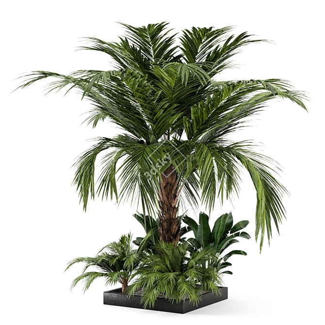 Exquisite Outdoor Plant Set 3D model image 1