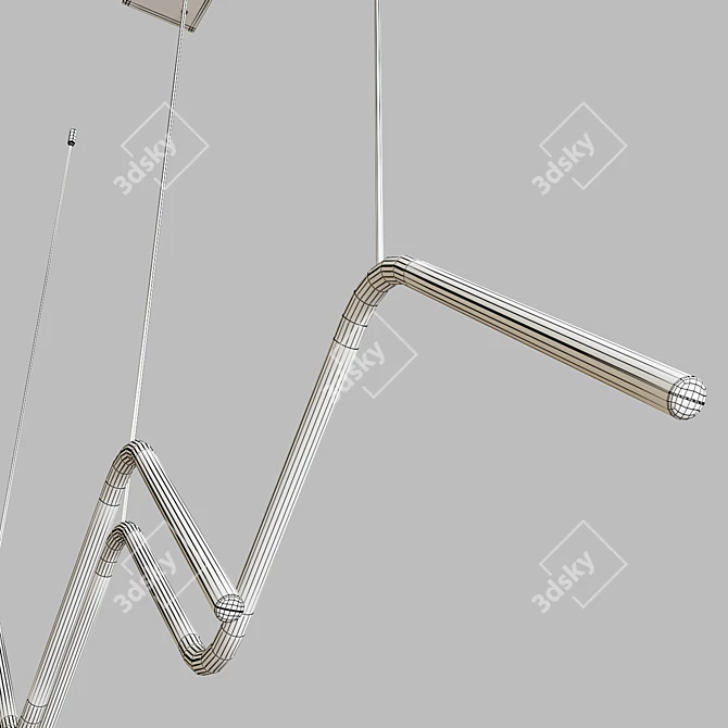 Modern Zigzag Pendant Lamp 3D model image 5