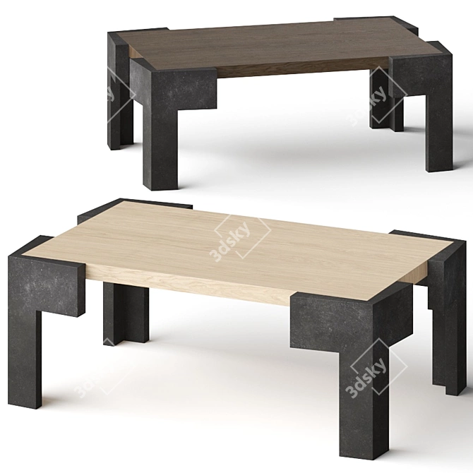 Elegant Connect Dining Table Set 3D model image 1