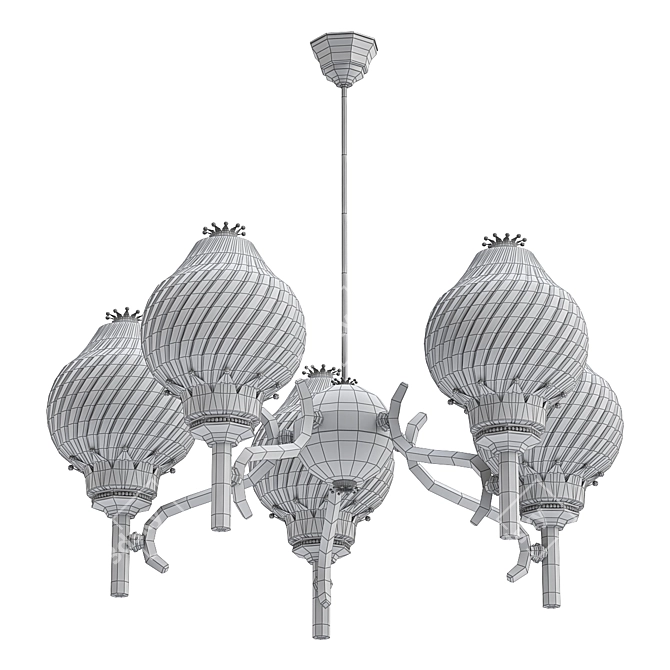 Vintage Italian Chandelier by Angelo Lelli 3D model image 2