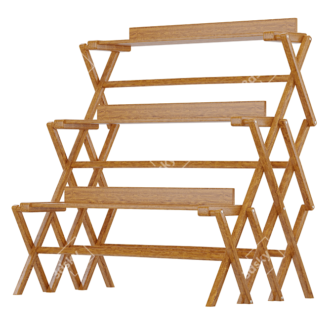 Garden Oasis: 3-Tier Outdoor Folding Shelf 3D model image 2