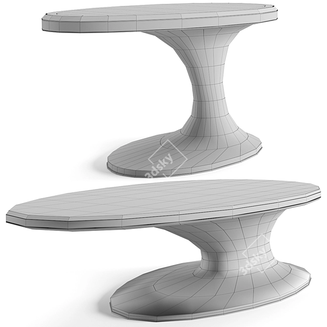 Stylish Sowilo Coffee Table Set 3D model image 7