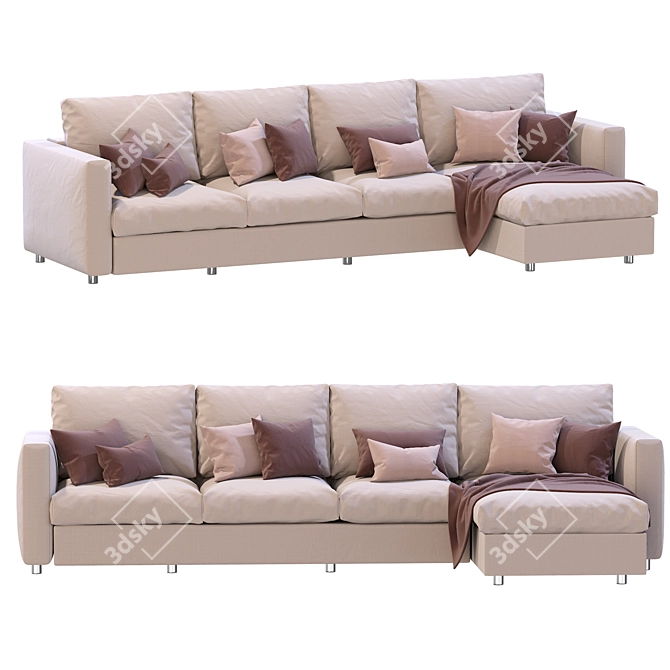 IKEA FINNALA 4-Seat Sectional Chaise 3D model image 7