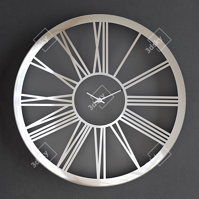 Elegant Roman Numeral Wall Clock 3D model image 1