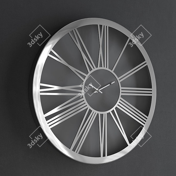 Elegant Roman Numeral Wall Clock 3D model image 2