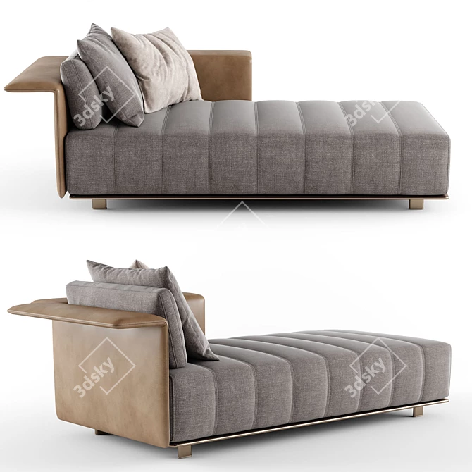 Freeman Duvet Chaise: Extreme Softness & Elegant Stitching 3D model image 1