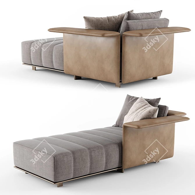 Freeman Duvet Chaise: Extreme Softness & Elegant Stitching 3D model image 3