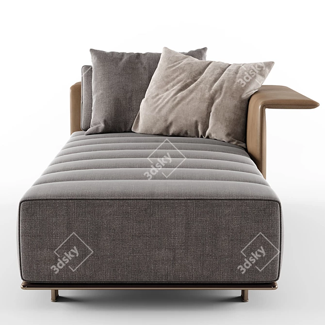 Freeman Duvet Chaise: Extreme Softness & Elegant Stitching 3D model image 4