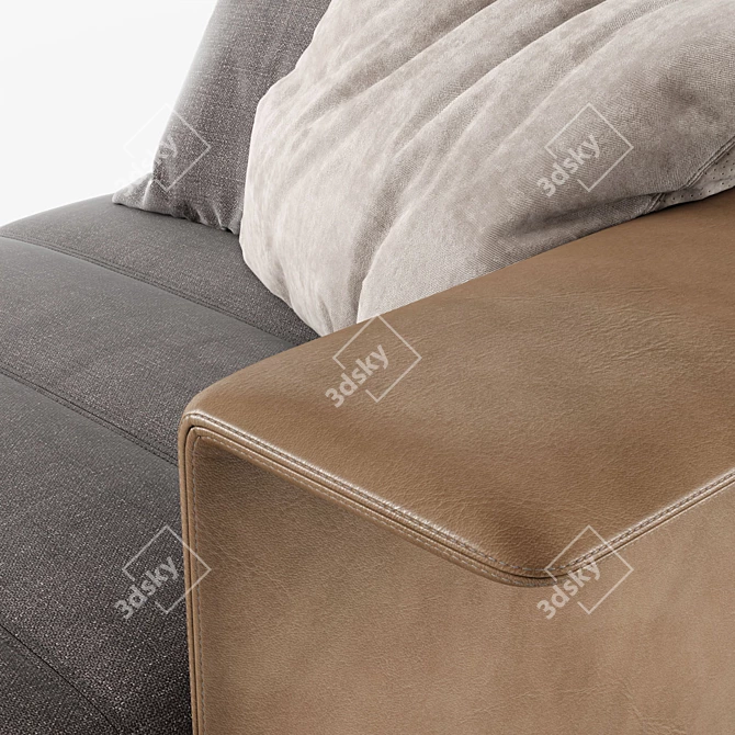 Freeman Duvet Chaise: Extreme Softness & Elegant Stitching 3D model image 6