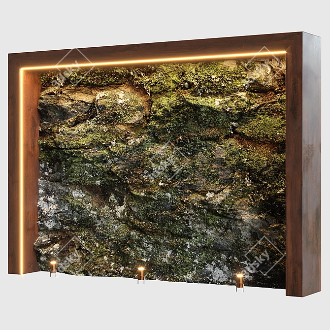 Green Stone Wall2 - 3D Model 3D model image 1