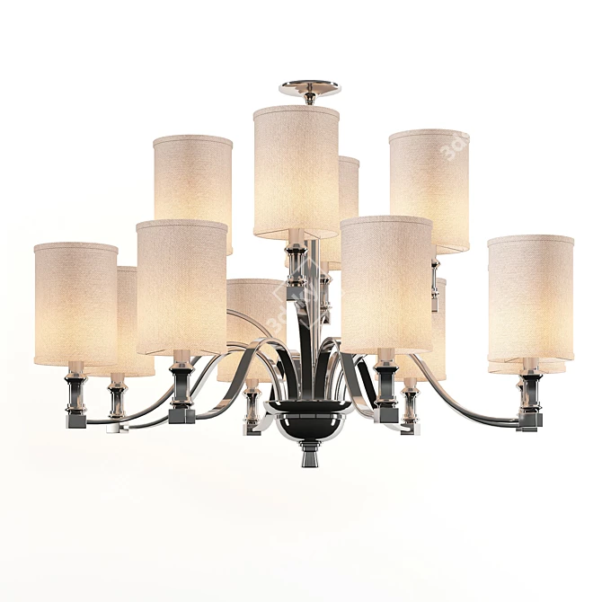 Elegant Richmond Chandelier: 90cm Width, 65cm Height 3D model image 1