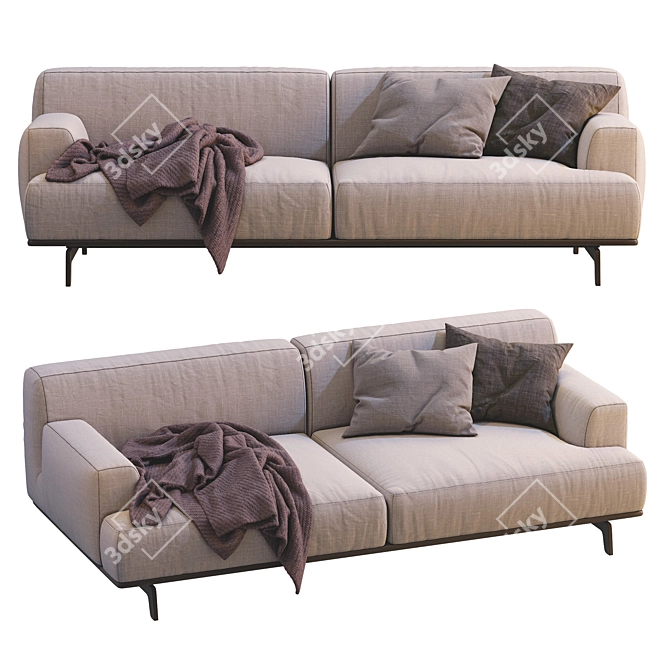 Sleek Poliform Tribeca Sofa 3D model image 2