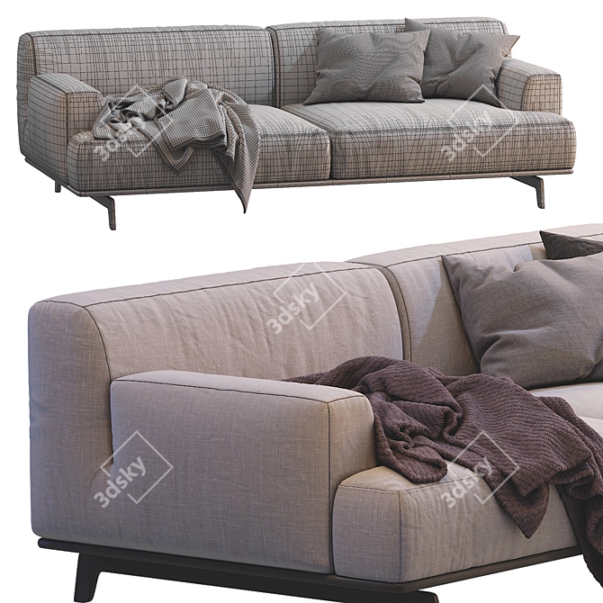Sleek Poliform Tribeca Sofa 3D model image 5