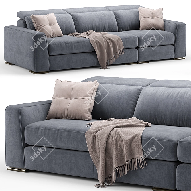 Contemporary Cast Modular Sofa 3D model image 1