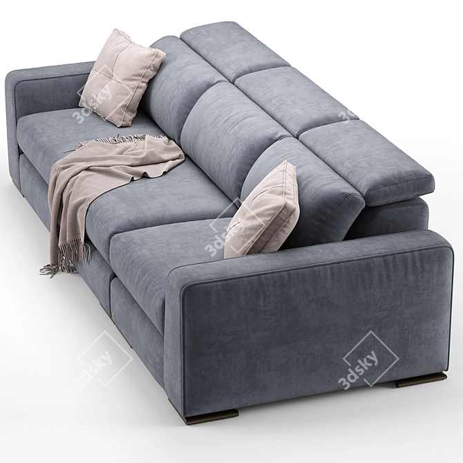 Contemporary Cast Modular Sofa 3D model image 2