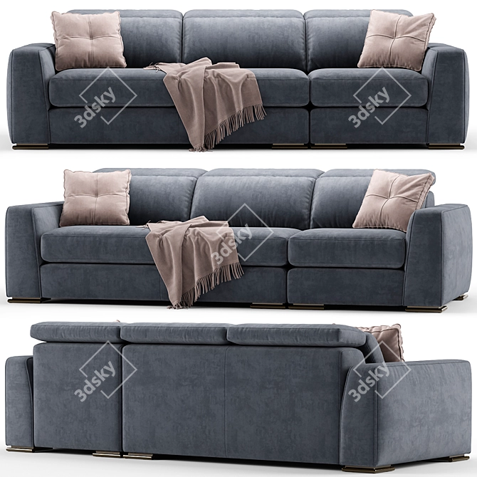 Contemporary Cast Modular Sofa 3D model image 4