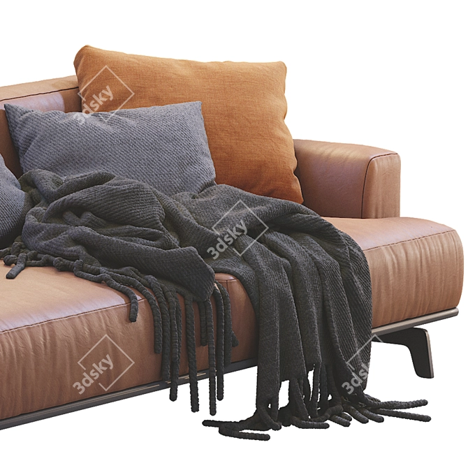 Modern Italian Design Leather Sofa 3D model image 7