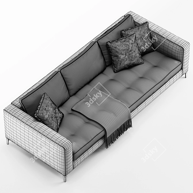 Luxury Minotti Andersen Quilt Bed 3D model image 7