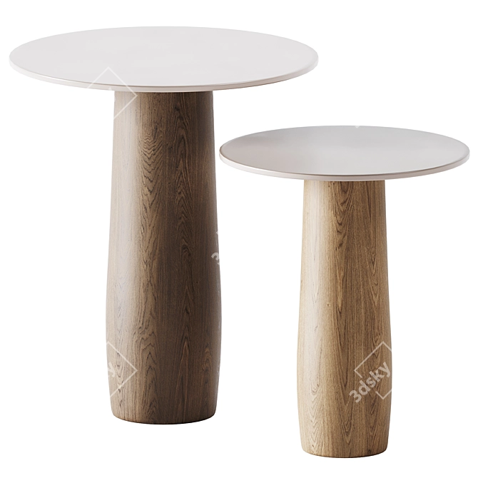 Elegant Bedford Side Tables 3D model image 1