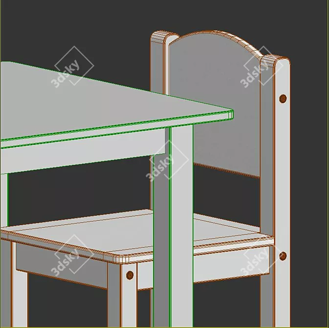 Sleek SUNDVIK Table & Chairs Set 3D model image 6
