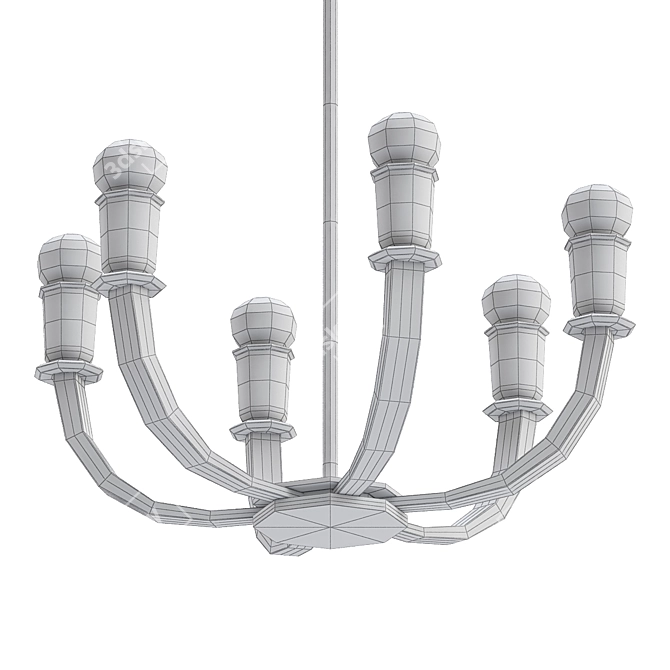 Vintage Italian '30s Chandelier 3D model image 2