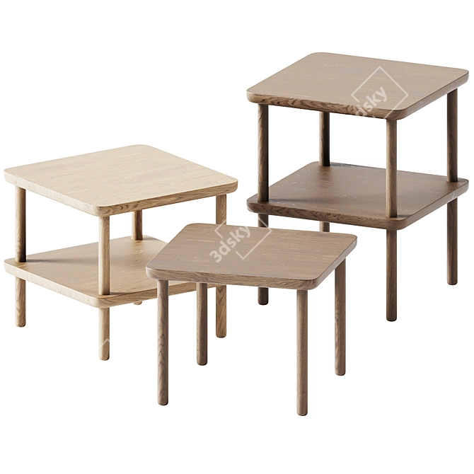 Modern Square Side Tables – Baker 3D model image 1