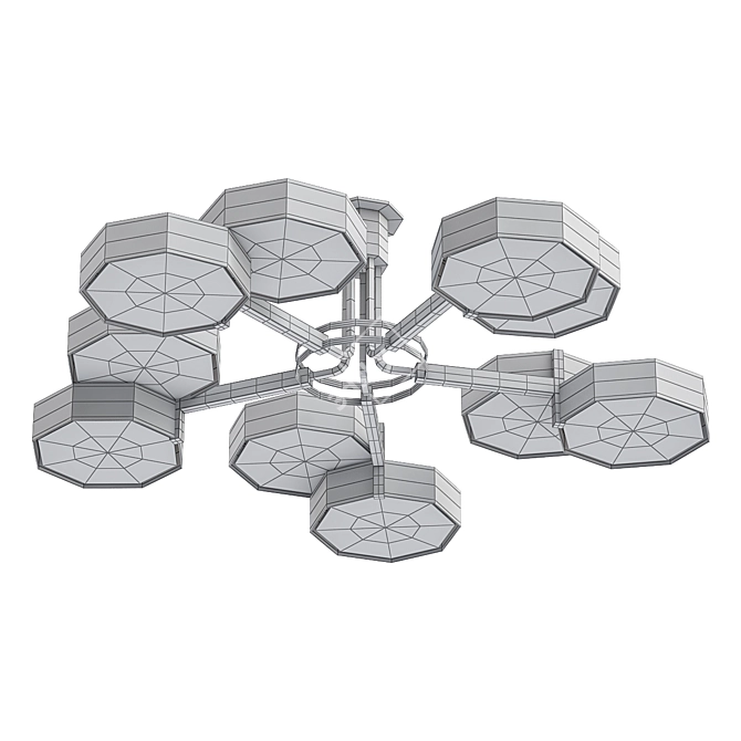 Elegant Murano Glass Chandelier 3D model image 2