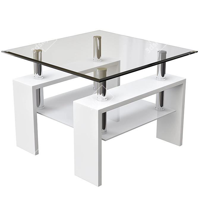 Modern Coffee Table ST-052 in Wenge or White Finish 3D model image 2