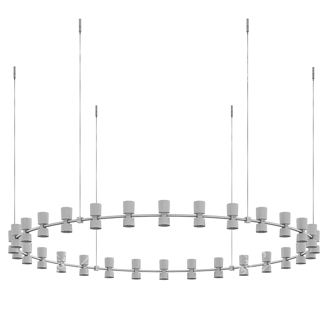 Luxury Art-Deco Chandelier: Viabizzuno Royal 3D model image 5