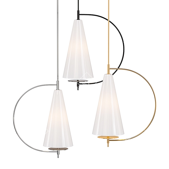 Sleek Cone Pendant Light 3D model image 1