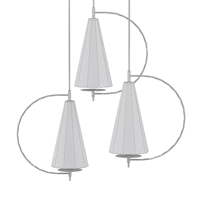 Sleek Cone Pendant Light 3D model image 2