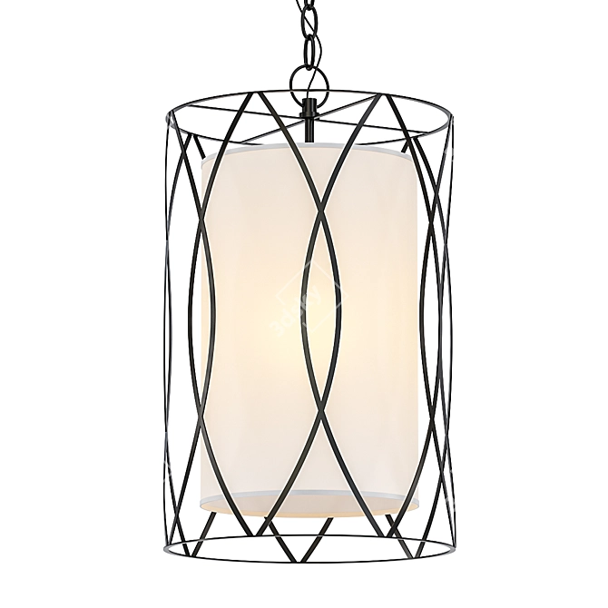 Sausalito 3-Light Luxe Cylinder Pendant 3D model image 1